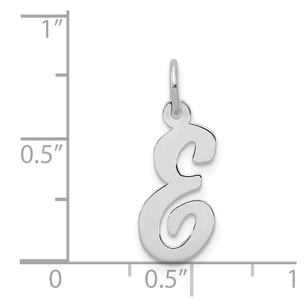 14k White Gold 14k White Gold Medium Script Letter E Initial Charm