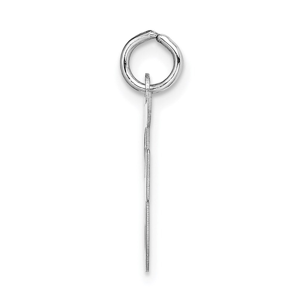 14k White Gold 14k White Gold Medium Script Letter F Initial Charm