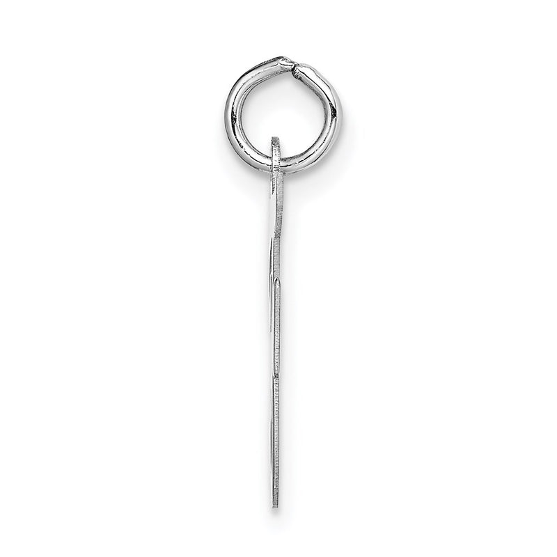 14k White Gold 14k White Gold Medium Script Letter F Initial Charm