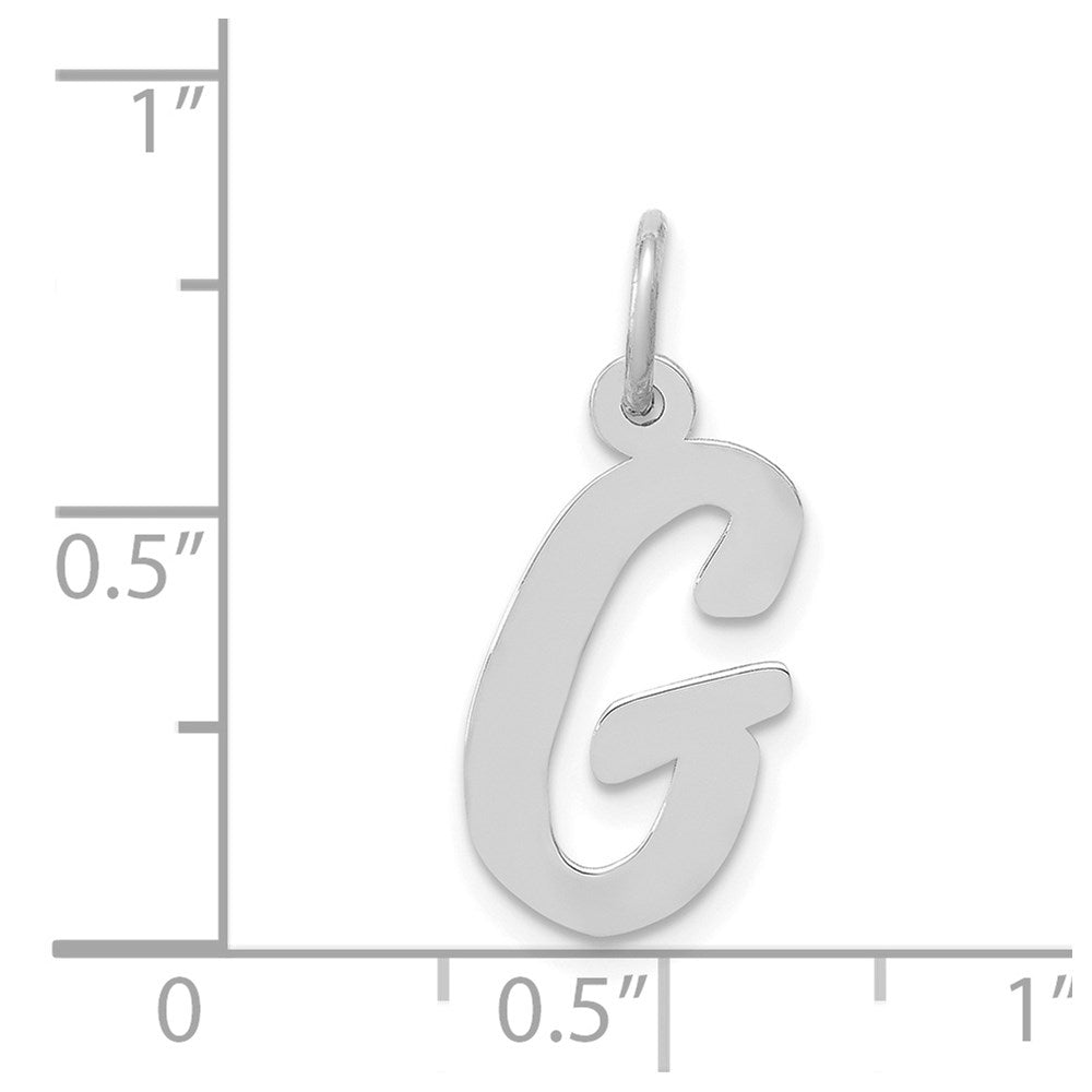 14k White Gold 14k White Gold Medium Script Letter G Initial Charm