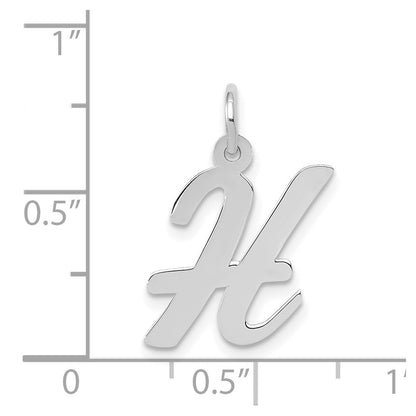 14k White Gold 14k White Gold Medium Script Letter H Initial Charm