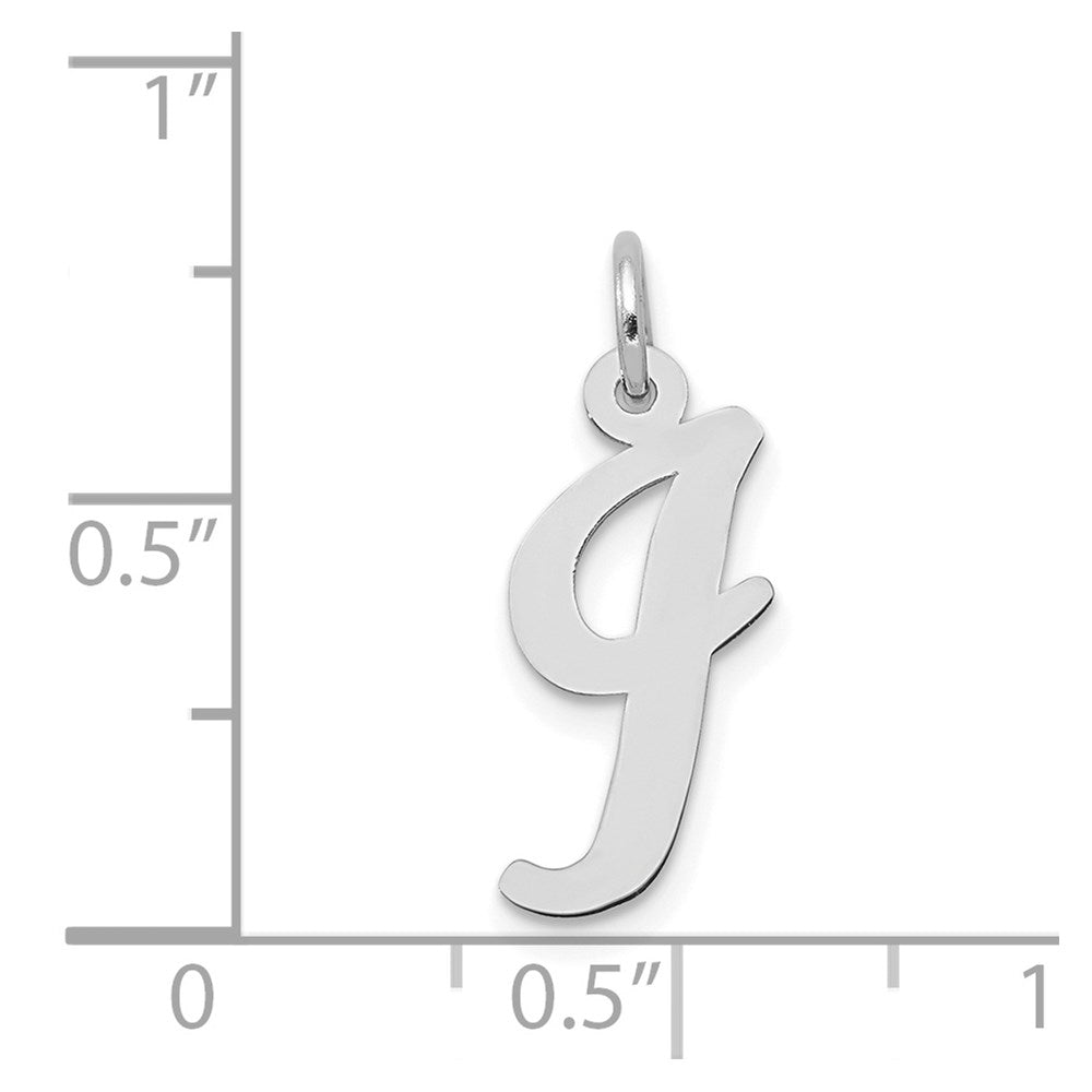 14k White Gold 14k White Gold Medium Script Letter I Initial Charm