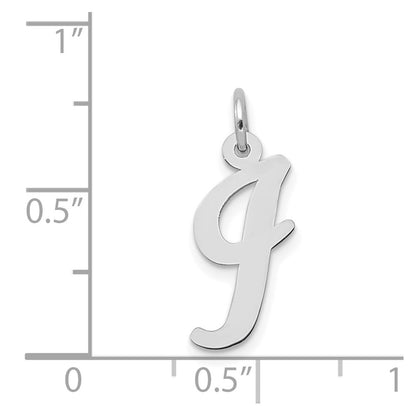14k White Gold 14k White Gold Medium Script Letter I Initial Charm