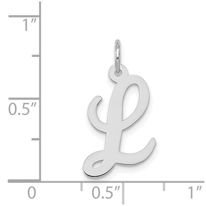 14k White Gold 14k White Gold Medium Script Letter L Initial Charm