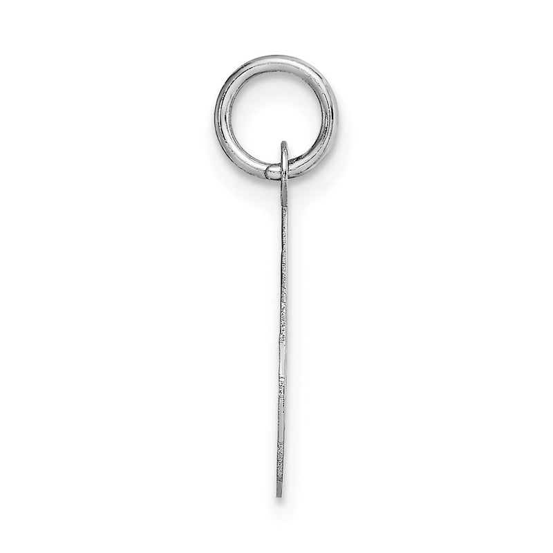 14k White Gold 14k White Gold Medium Script Letter O Initial Charm