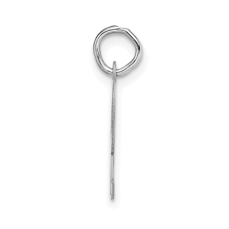 14k White Gold 14k White Gold Medium Script Letter R Initial Charm