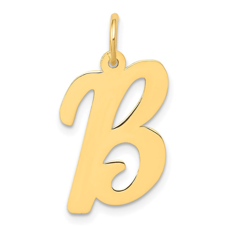 14k Yellow Gold 14k Large Script Letter B Initial Charm