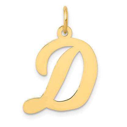 14k Yellow Gold 14k Large Script Letter D Initial Charm