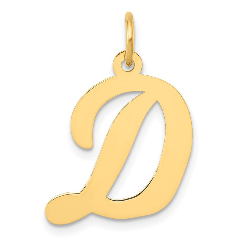 14k Yellow Gold 14k Large Script Letter D Initial Charm