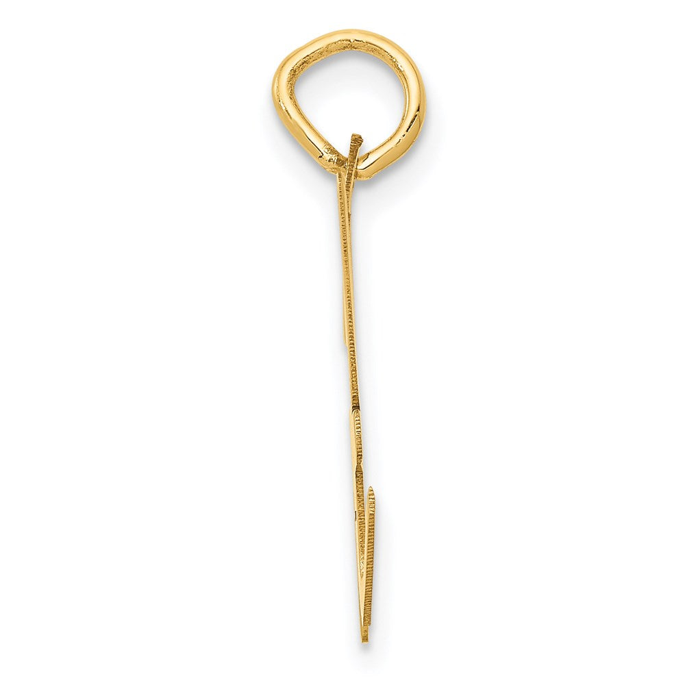 14k Yellow Gold 14k Large Script Letter H Initial Charm