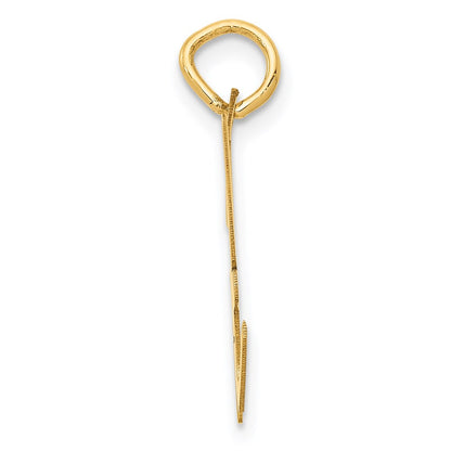 14k Yellow Gold 14k Large Script Letter H Initial Charm