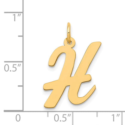 14k Yellow Gold 14k Large Script Letter H Initial Charm