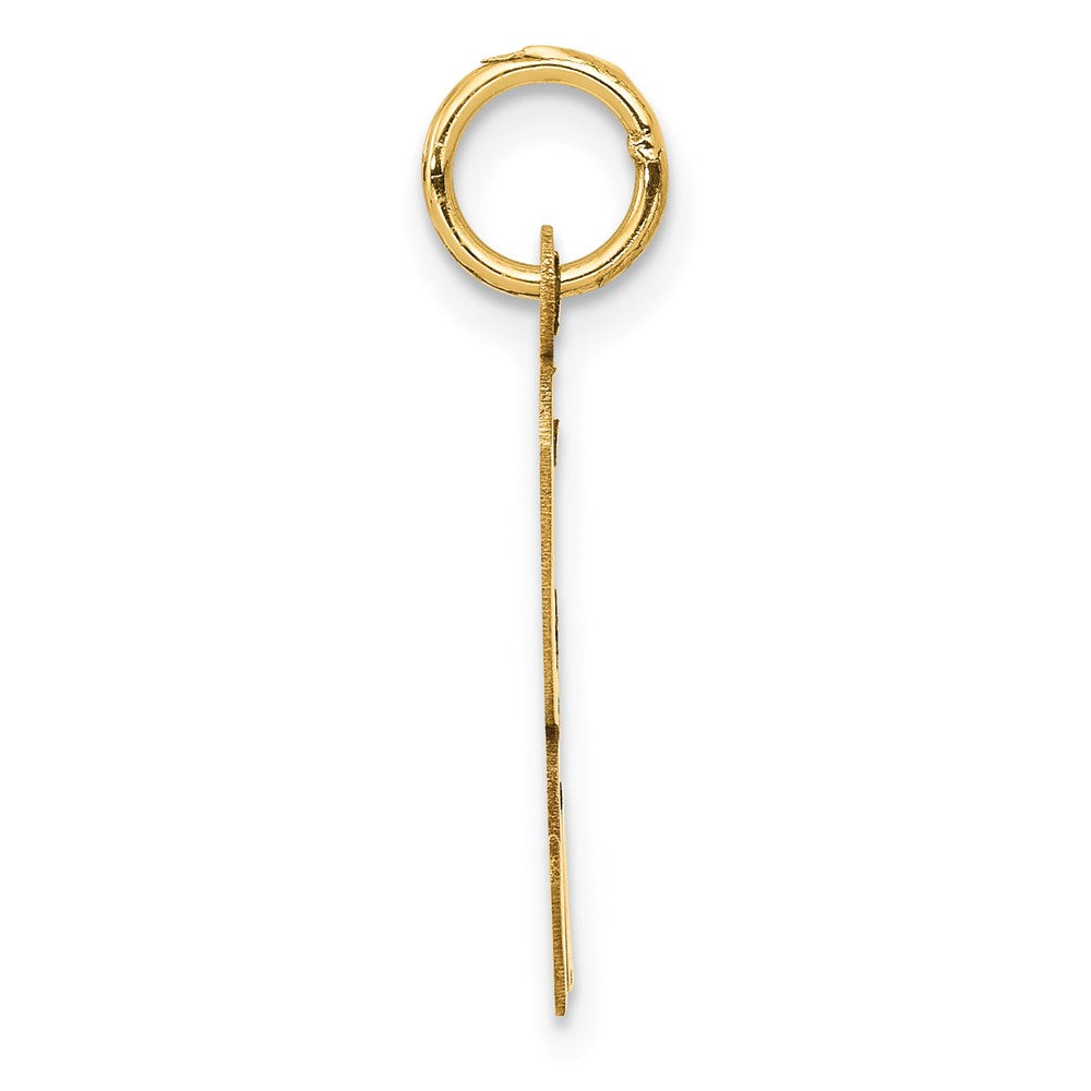 14k Yellow Gold 14k Large Script Letter K Initial Charm