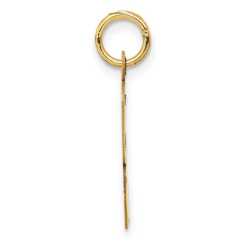 14k Yellow Gold 14k Large Script Letter K Initial Charm