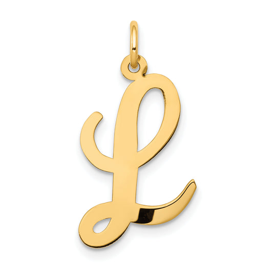 14k Yellow Gold 14k Large Script Letter L Initial Charm
