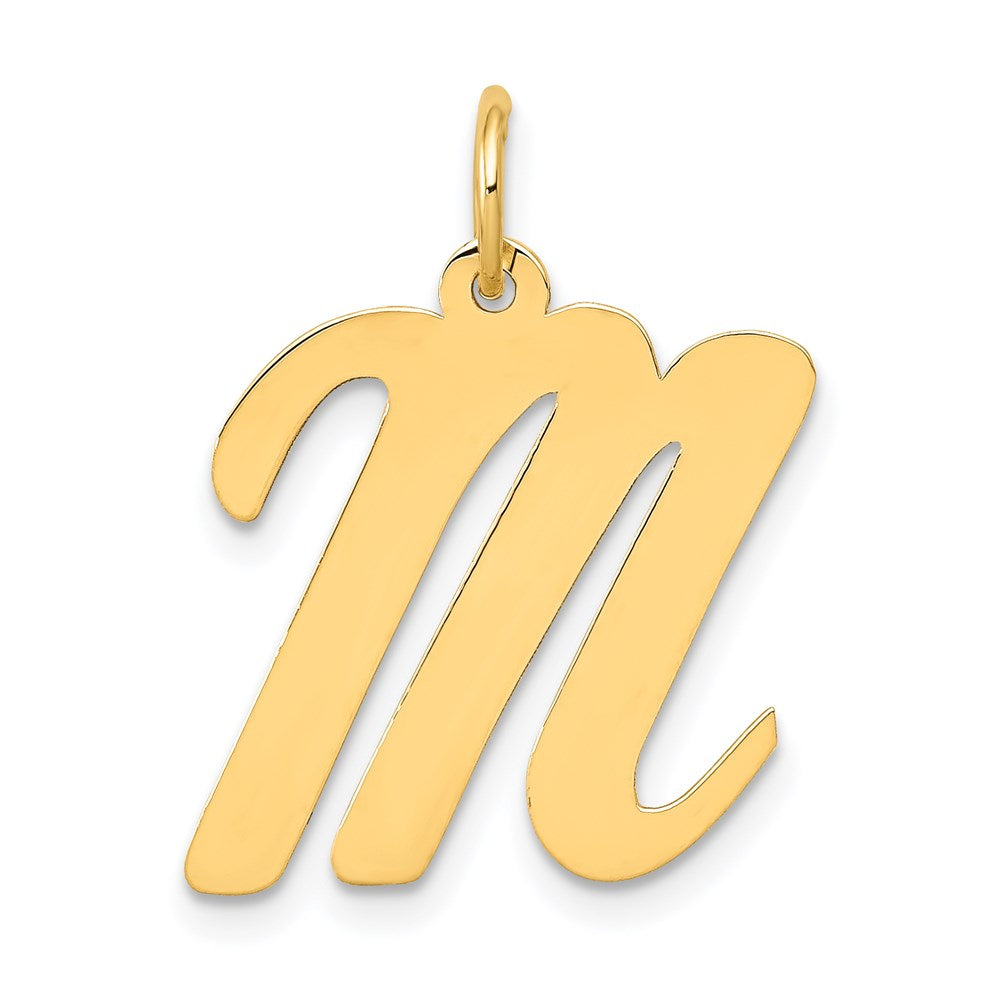 14k Yellow Gold 14k Large Script Letter M Initial Charm