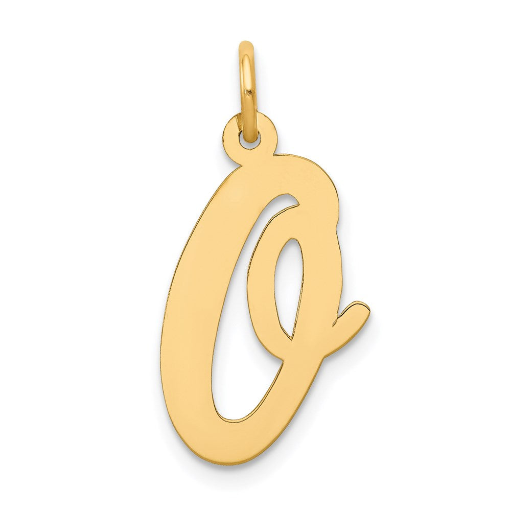 14k Yellow Gold 14k Large Script Letter O Initial Charm
