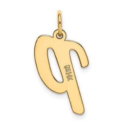 14k Yellow Gold 14k Large Script Letter P Initial Charm