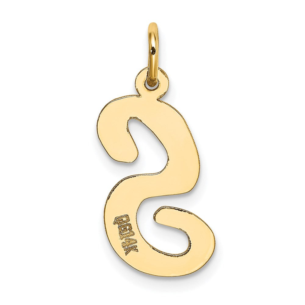 14k Yellow Gold 14k Large Script Letter S Initial Charm