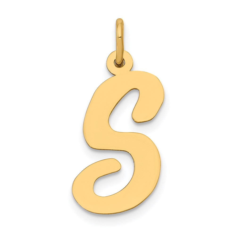 14k Yellow Gold 14k Large Script Letter S Initial Charm