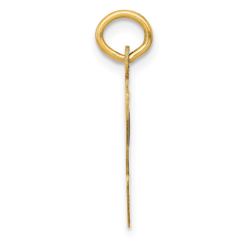 14k Yellow Gold 14k Large Script Letter V Initial Charm