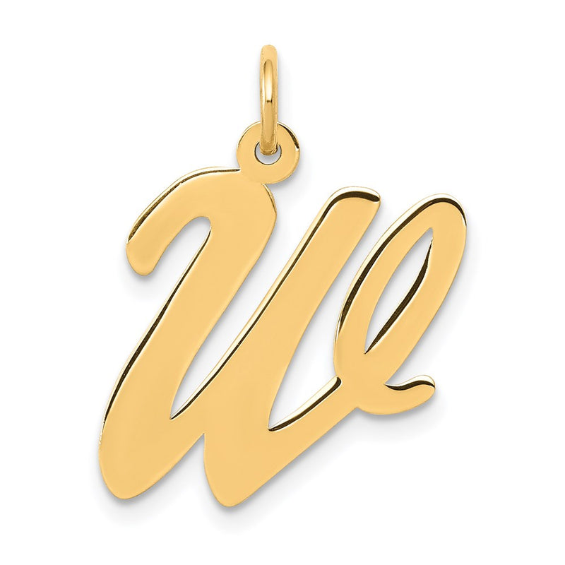 14k Yellow Gold 14k Large Script Letter W Initial Charm