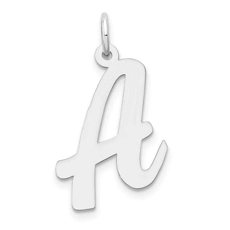 14k White Gold 14k White Gold Large Script Letter A Initial Charm
