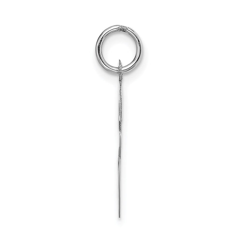 14k White Gold 14k White Gold Large Script Letter E Initial Charm
