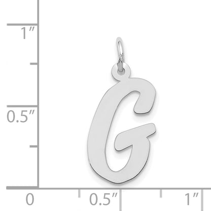 14k White Gold 14k White Gold Large Script Letter G Initial Charm