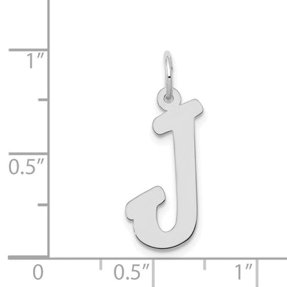 14k White Gold 14k White Gold Large Script Letter J Initial Charm