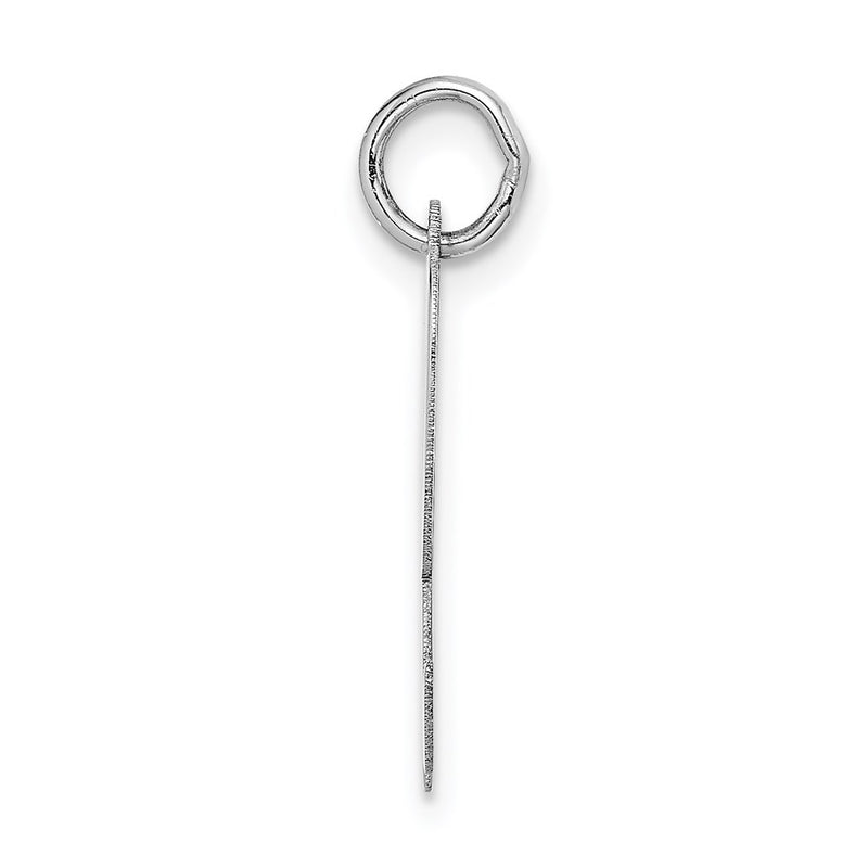 14K White Gold Large Script Letter R Initial Charm