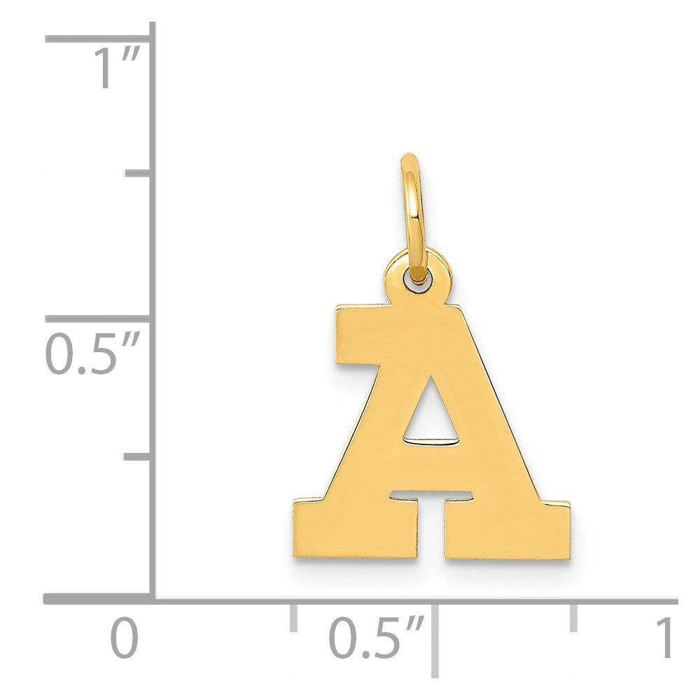 14k Yellow Gold 14k Small Block Letter A Initial Charm