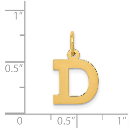14k Yellow Gold 14k Small Block Letter D Initial Charm