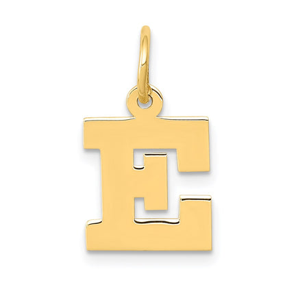 14k Yellow Gold 14k Small Block Letter E Initial Charm