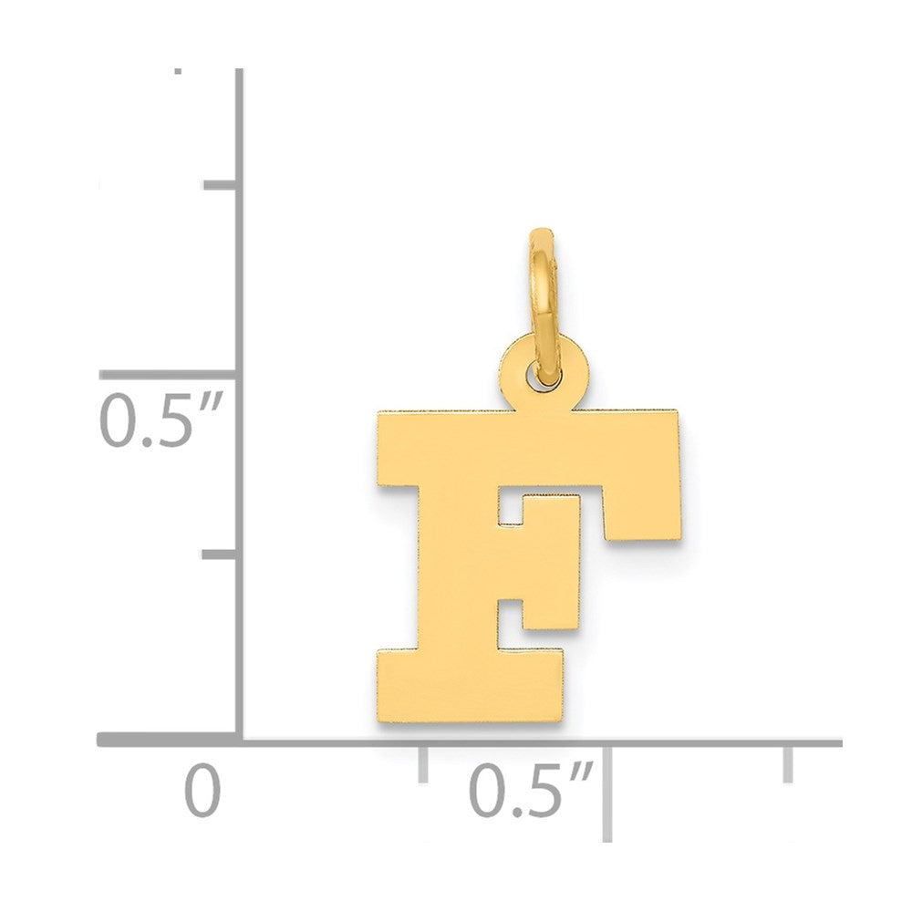 14k Yellow Gold 14k Small Block Letter F Initial Charm