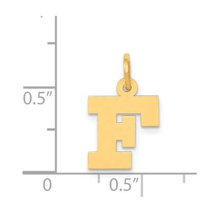 14k Yellow Gold 14k Small Block Letter F Initial Charm
