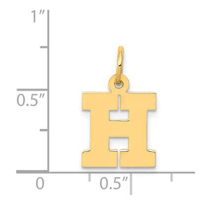 14k Yellow Gold 14k Small Block Letter H Initial Charm