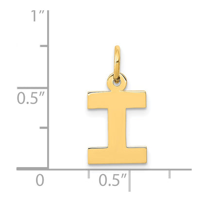 14k Yellow Gold 14k Small Block Letter I Initial Charm