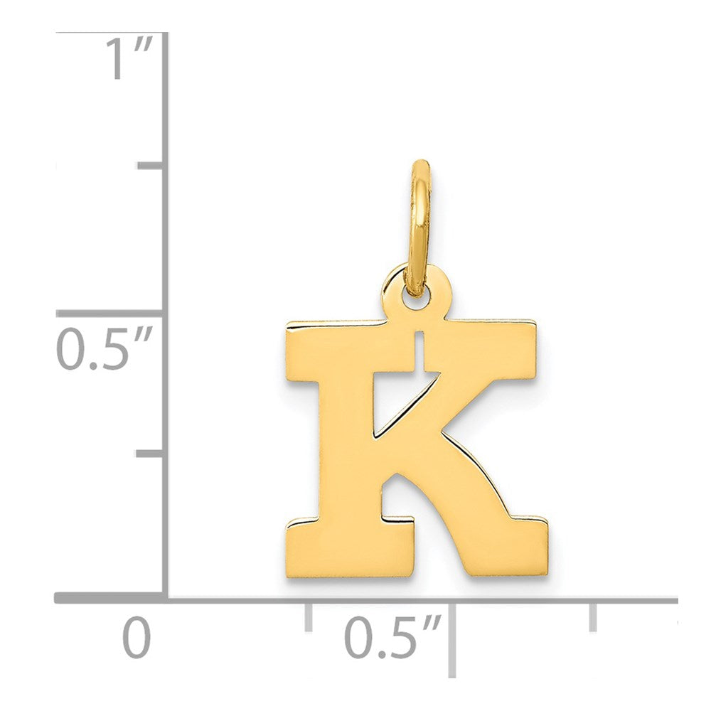 14k Yellow Gold 14k Small Block Letter K Initial Charm