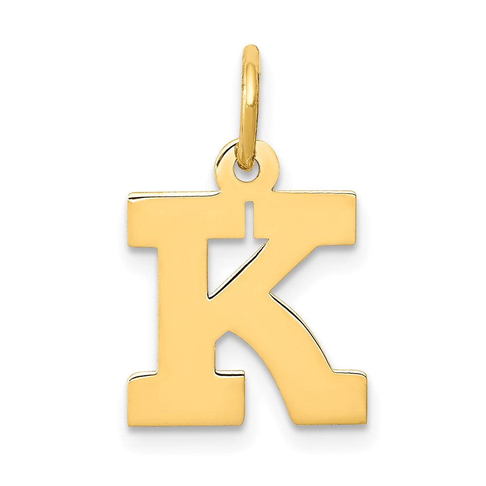 14k Yellow Gold 14k Small Block Letter K Initial Charm