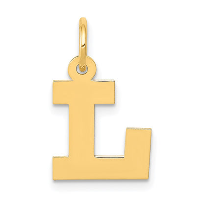 14k Yellow Gold 14k Small Block Letter L Initial Charm