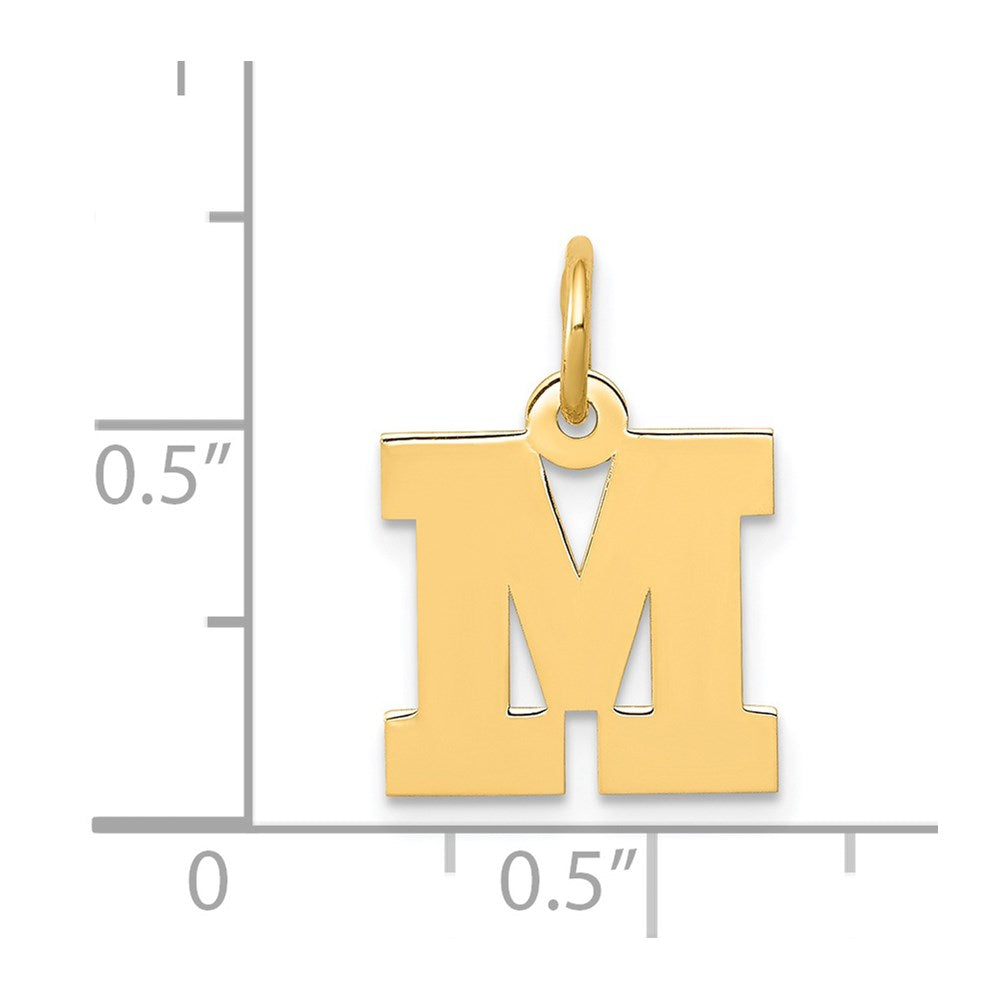 14k Yellow Gold 14k Small Block Letter M Initial Charm