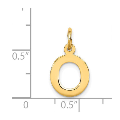 14k Yellow Gold 14k Small Block Letter O Initial Charm