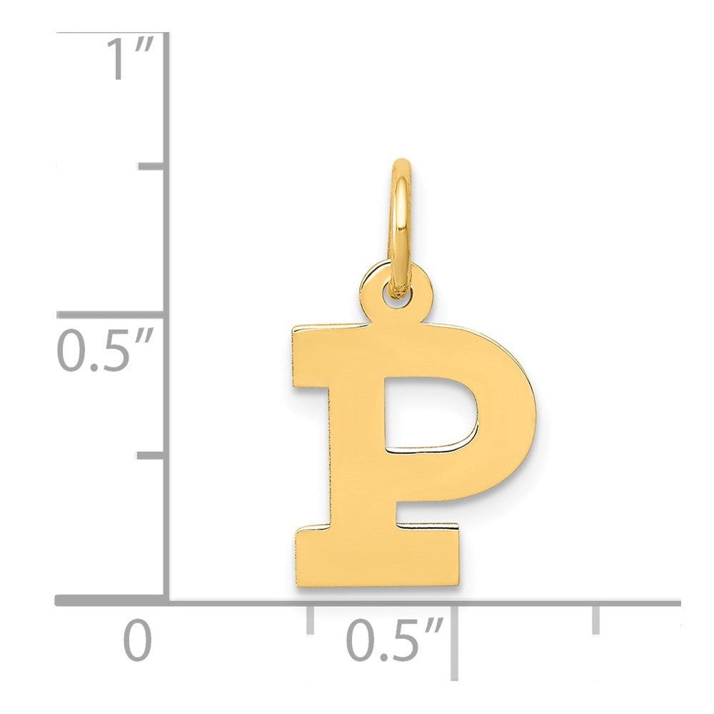 14k Yellow Gold 14k Small Block Letter P Initial Charm
