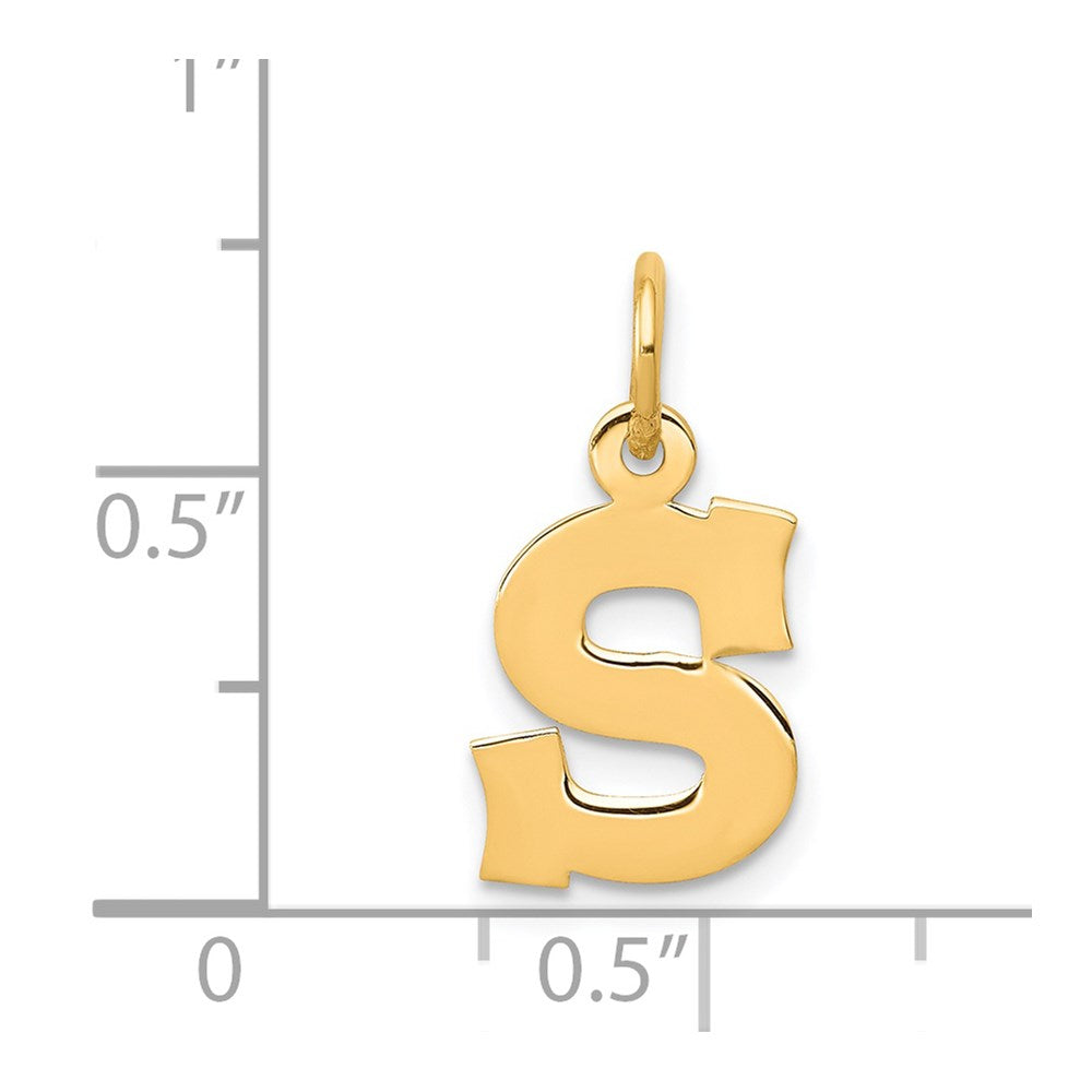 14k Yellow Gold 14k Small Block Letter S Initial Charm