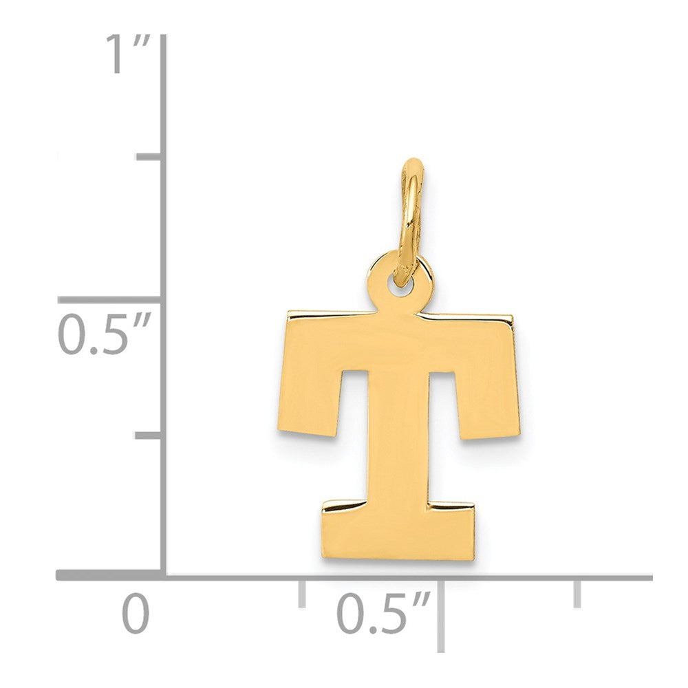 14k Yellow Gold 14k Small Block Letter T Initial Charm