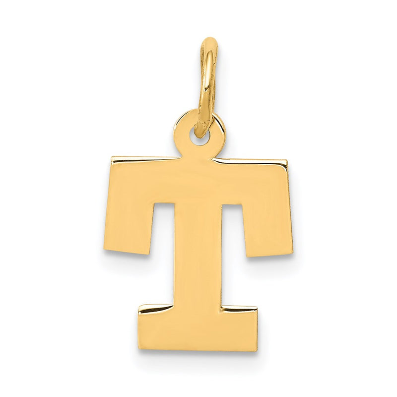 14k Yellow Gold 14k Small Block Letter T Initial Charm