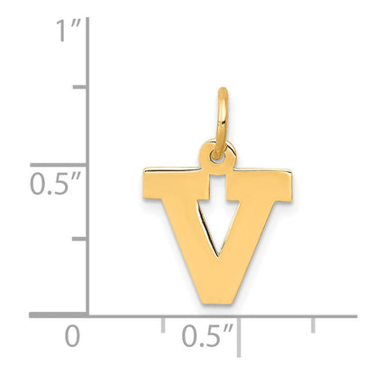 14k Yellow Gold 14k Small Block Letter V Initial Charm