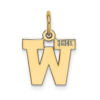14k Yellow Gold 14k Small Block Letter W Initial Charm