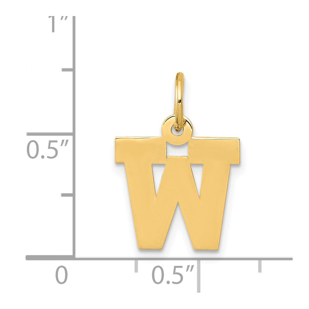 14k Yellow Gold 14k Small Block Letter W Initial Charm
